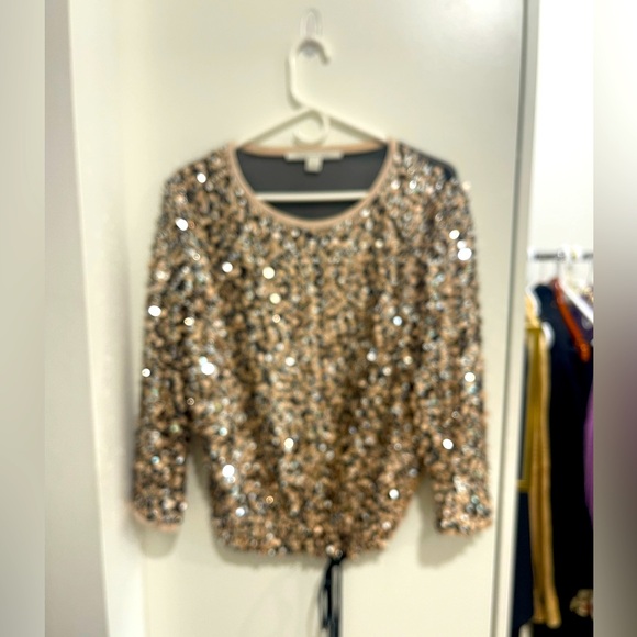 DVF Sequins blouse long sleeve rose gold - Picture 5 of 8